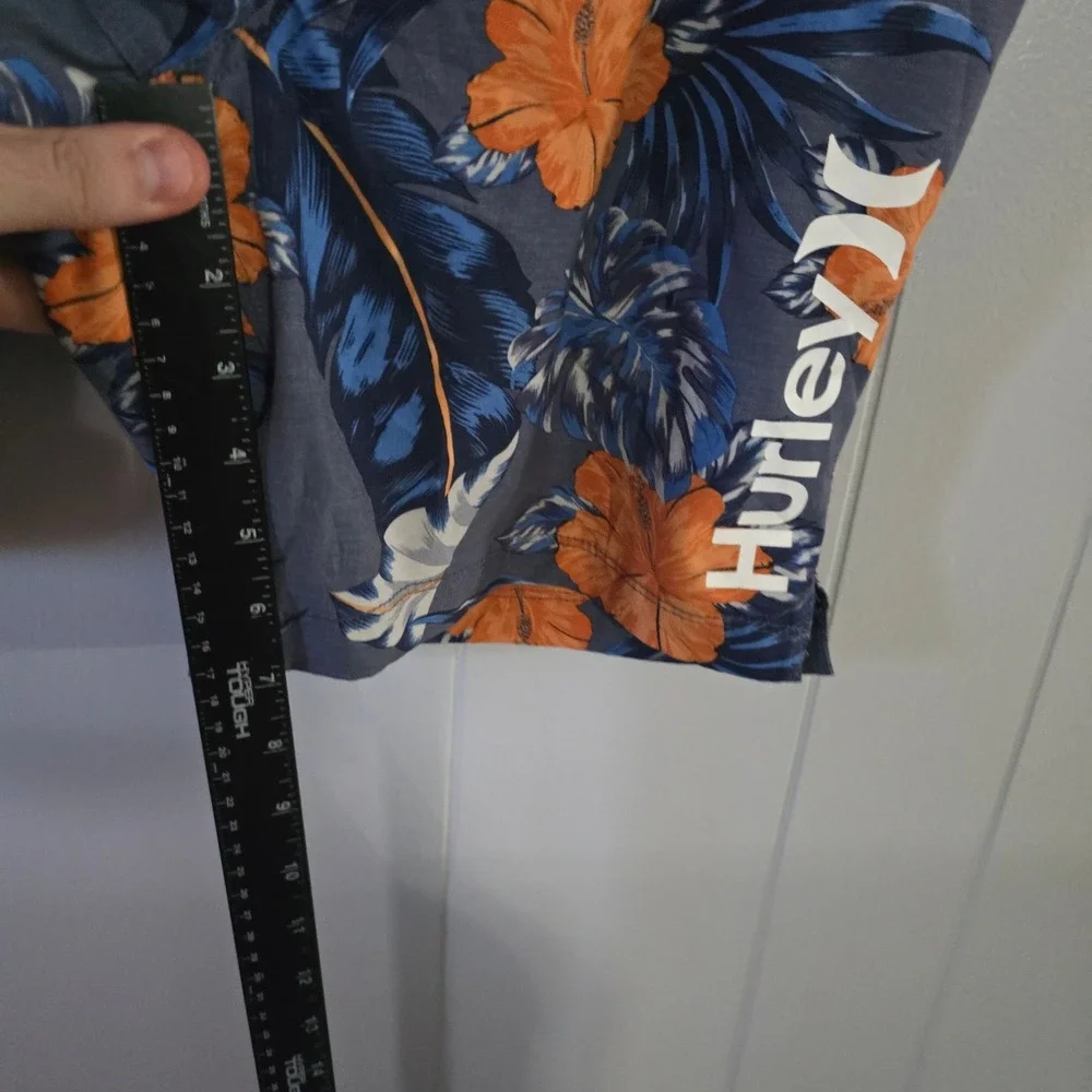 Hurley Swim Trunks‎ Mens Small Blue Orange Tropical Floral Board Shorts